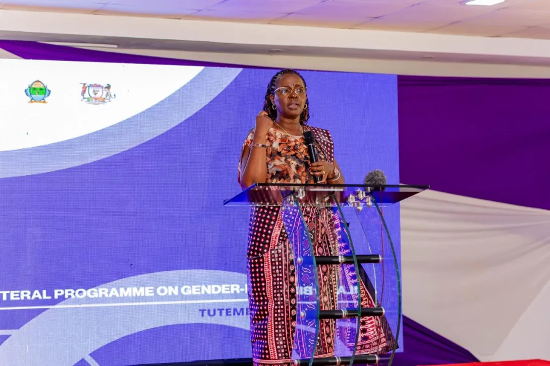 PS Anne Wang'ombe speaking during the Kenya-Finland Bilateral Program Way Forward Conference in Kilifi